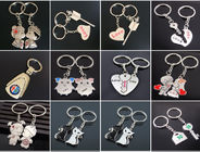 2pc metal keyring ,unique keyfob ,couples romatic keyring lover keychain    Fashion Love Heart Keyring Couple Keychain