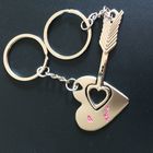 2pc metal keyring ,unique keyfob ,couples romatic keyring lover keychain    Fashion Love Heart Keyring Couple Keychain