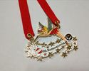 Golden Run glitter medal ,glitter lapel pin , green glitter  Award Medals